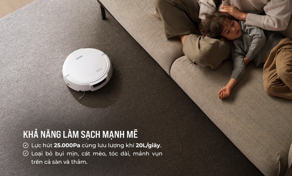 Sở hữu lực hút 25.000Pa