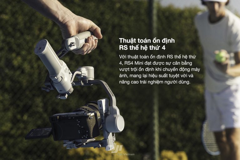 DJI RS4 Mini sử dụng thuật toán ổn định thế hệ 4, cải thiện độ cân bằng và chuyển động mượt mà. Hỗ trợ quay dọc ổn định, tối ưu cho cảnh chạy và góc thấp