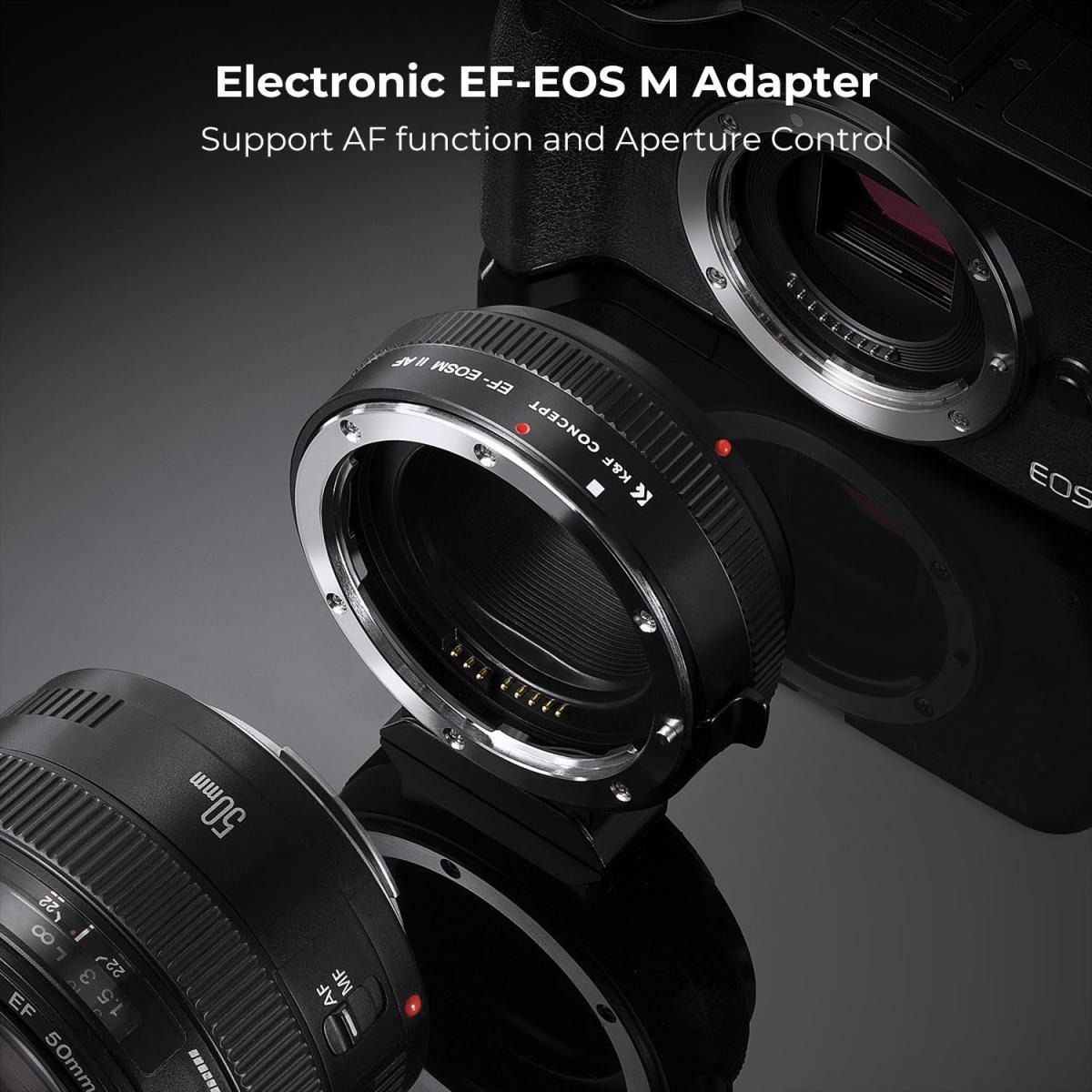 Ngàm chuyển K&F Concept EF-EOS M Autofocus sở hữu thiết kế kim loại nguyên khối bền bỉ