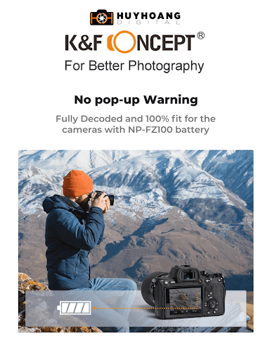 Viên pin NP-FZ100 của K&F Concept sở hữu dung lượng lớn