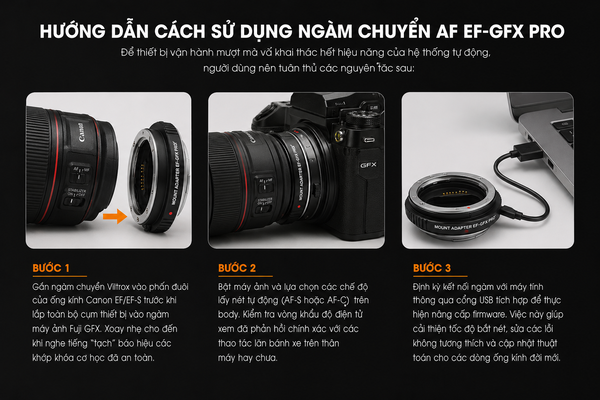 Hướng dẫn cách sử dụng ngàm chuyển AF Viltrox EF-GFX PRO