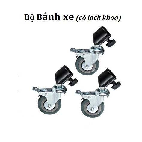 Bánh Xe Lăn Chân Đèn inox 2m8