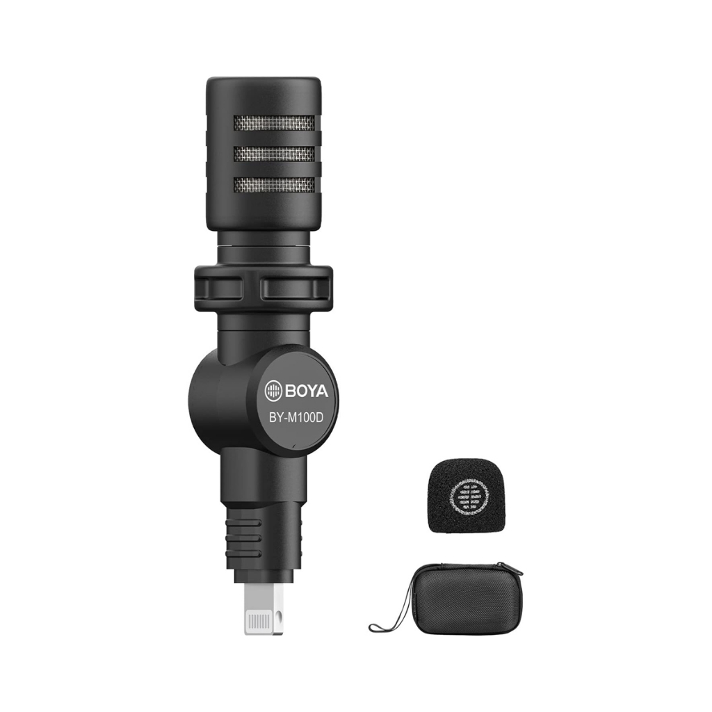 Microphone thu âm Boya BY-M100D Dành cho điện thoại cổng Lightning