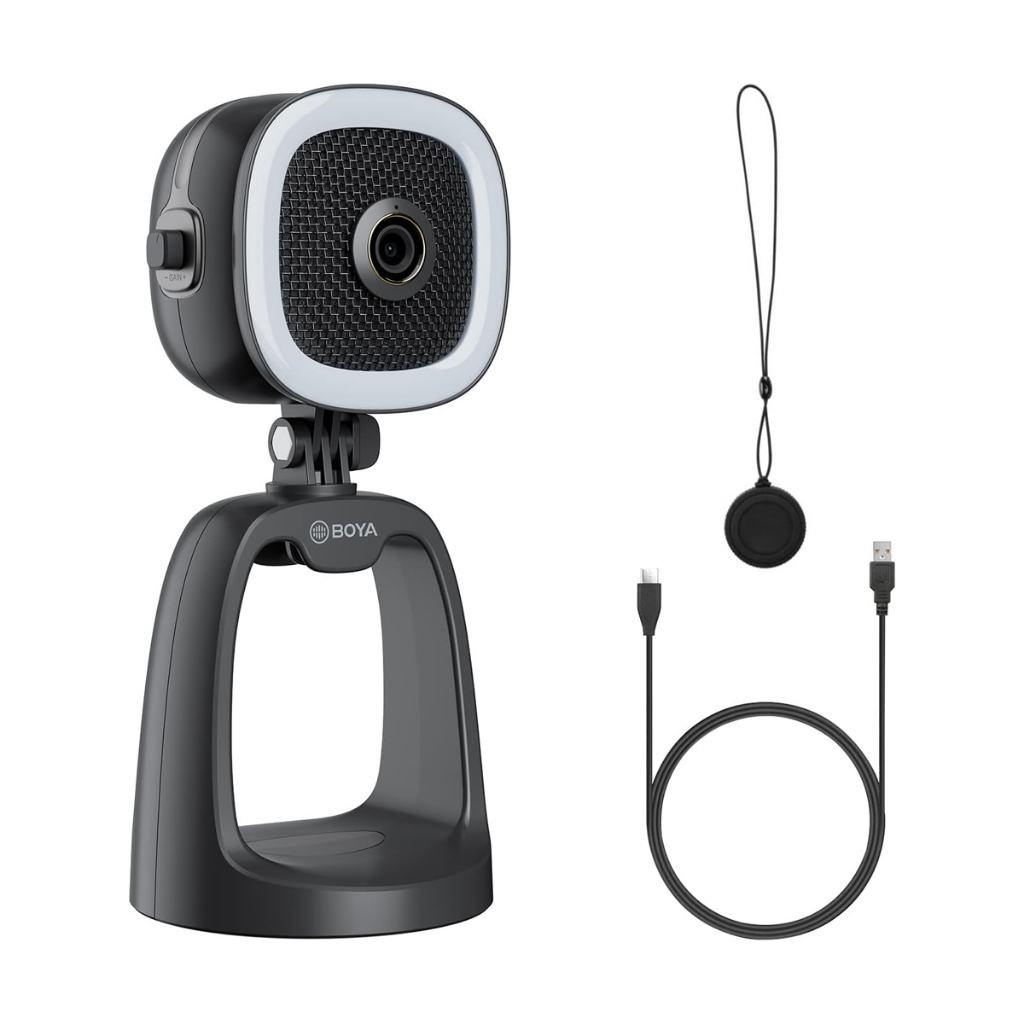 Boya BY-CM6A | Microphone CARDIOID tích hợp camera 1080 có hỗ trợ đèn led