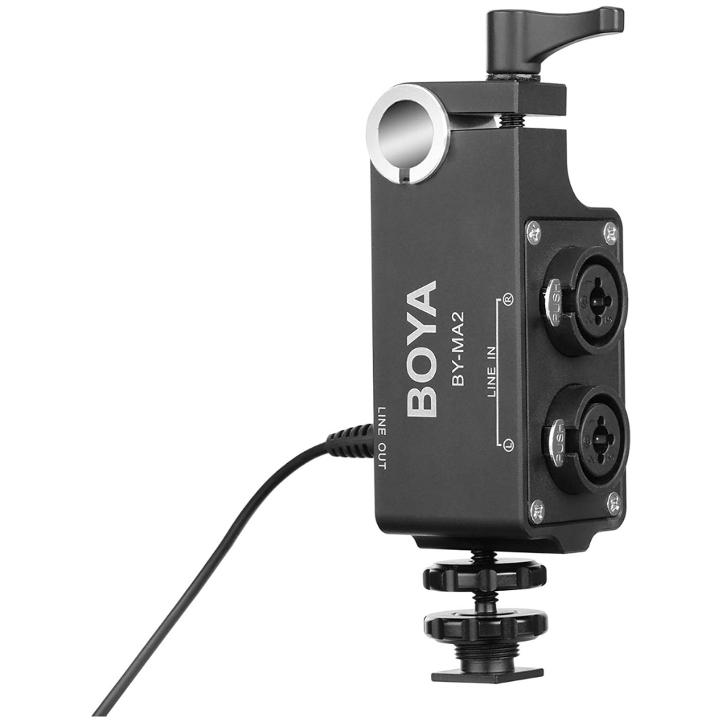 Boya BY-MA2 Dual-Channel XLR Mixer Bộ Trộn Âm Thanh Cho Hỗ trợ 15mm19mm Rod Mount