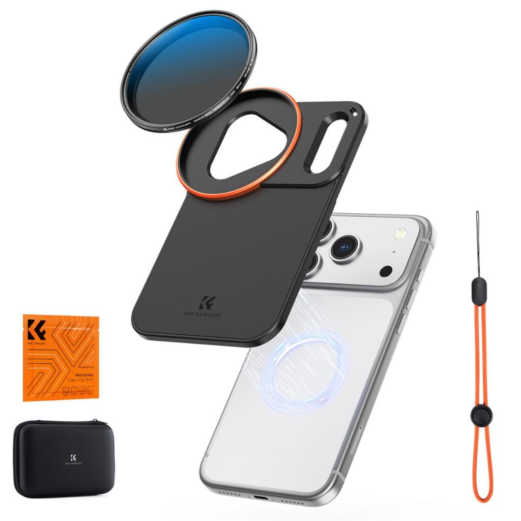 K&F Concept Filter ND2-32 Variable 58mm Nam Châm Cho iP 17 Pro Max | KF15.0020