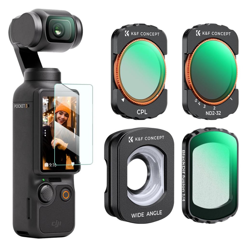 Kính lọc K&F CONCEPT dành cho Pocket 3/4 | CPL ND2-32 Mist 1/4 Wide Angel | SKU.2293