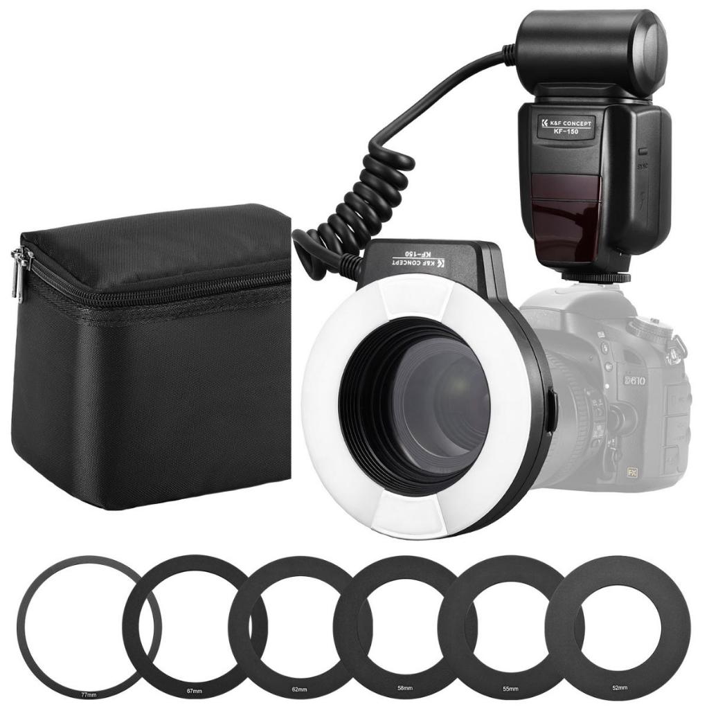 Đèn Flash chụp macro có đèn led hỗ trợ lấy nét K&F CONCEPT KF-150 I-TTL for Canon