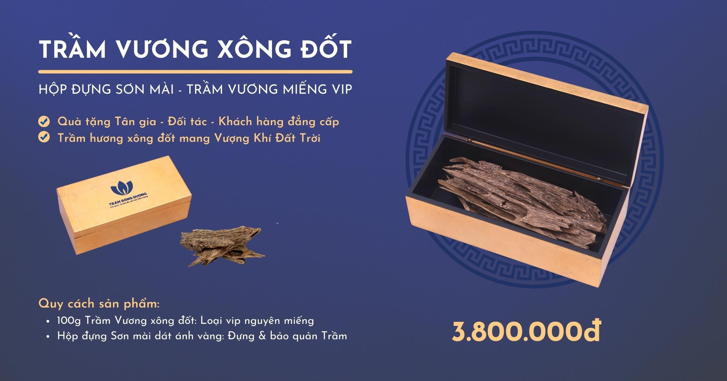 Trầm hương VIP xông đốt 100g