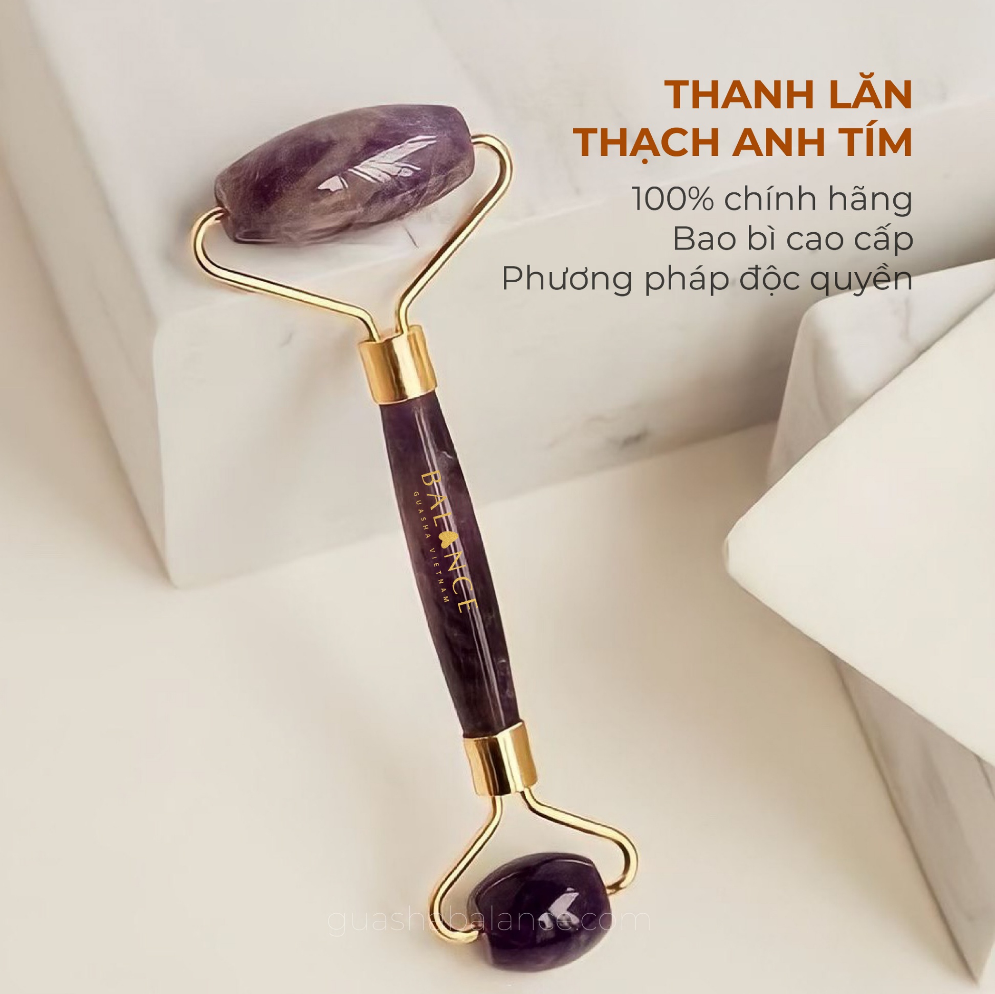 Thanh Lăn Thạch Anh Tím/Amethyst Roller