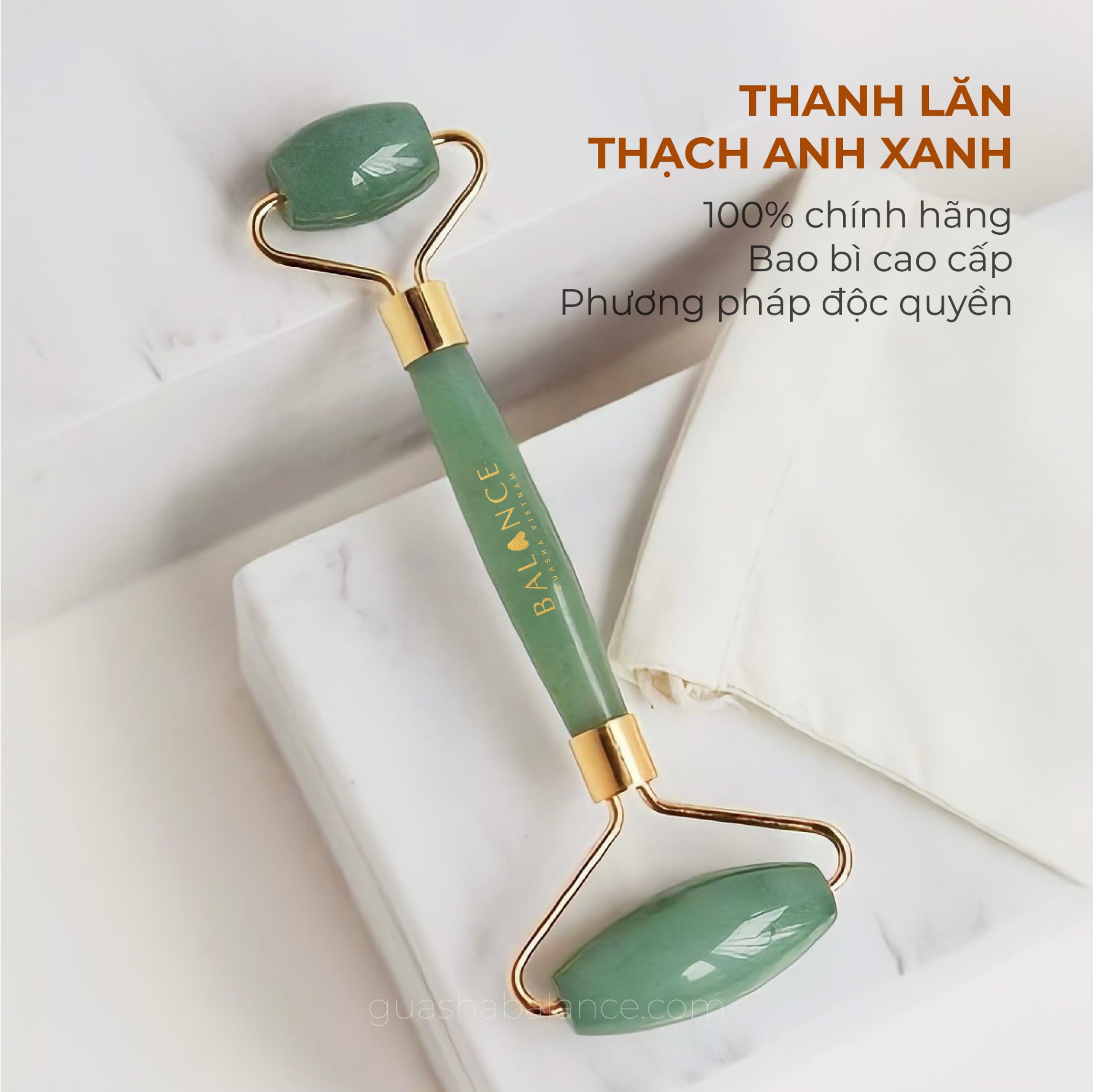 Thanh lăn Thạch anhh Xanh/Aventurine Quartz Roller