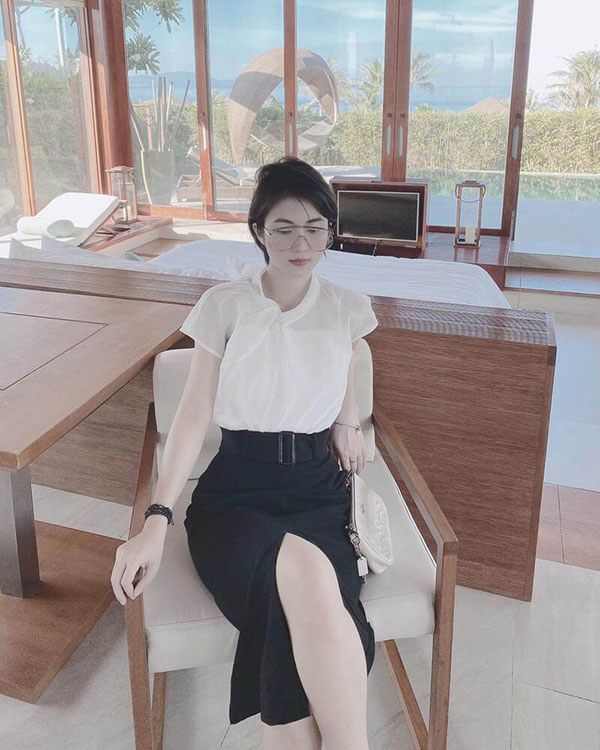 Mê mẩn mẫu chân váy công sở chữ A giúp nàng đẹp chuẩn sao Hàn – MARC