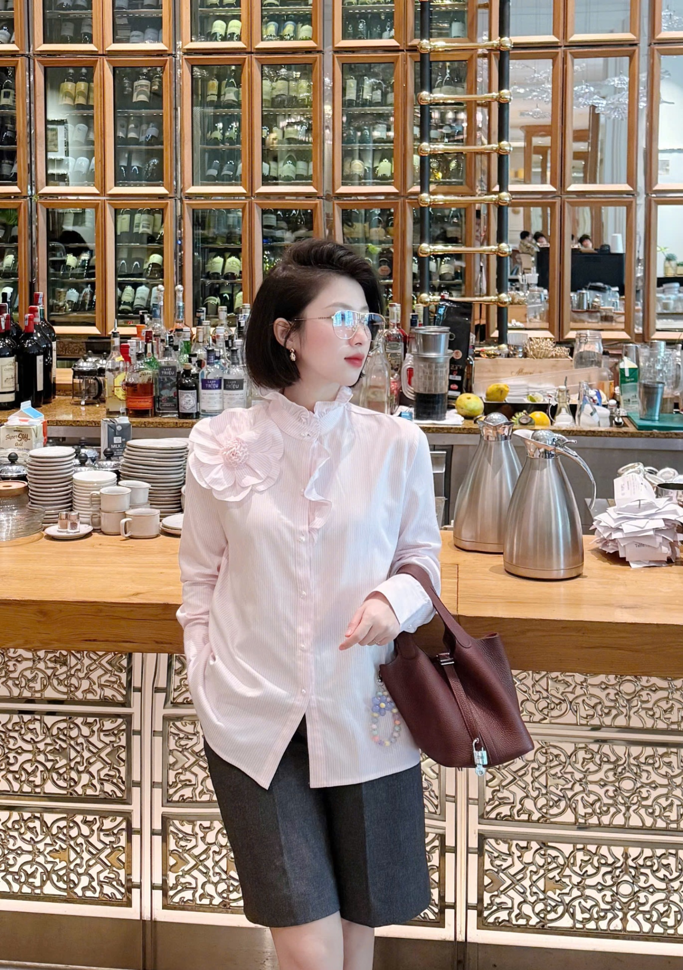 A505 - Sơ mi cổ bèo kẻ