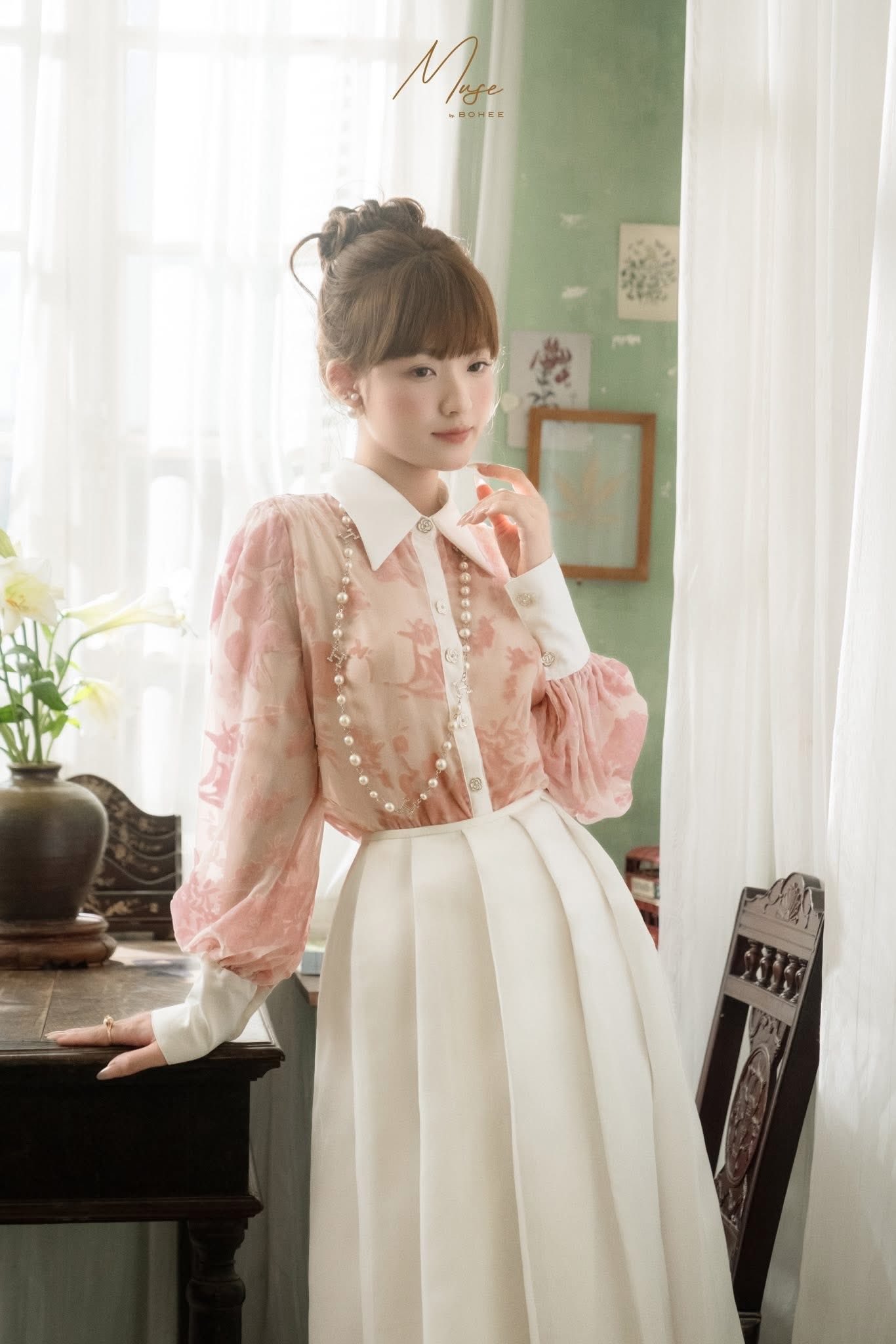 A507 - MusebyBOHEE - Sơ mi Hoa Hồng