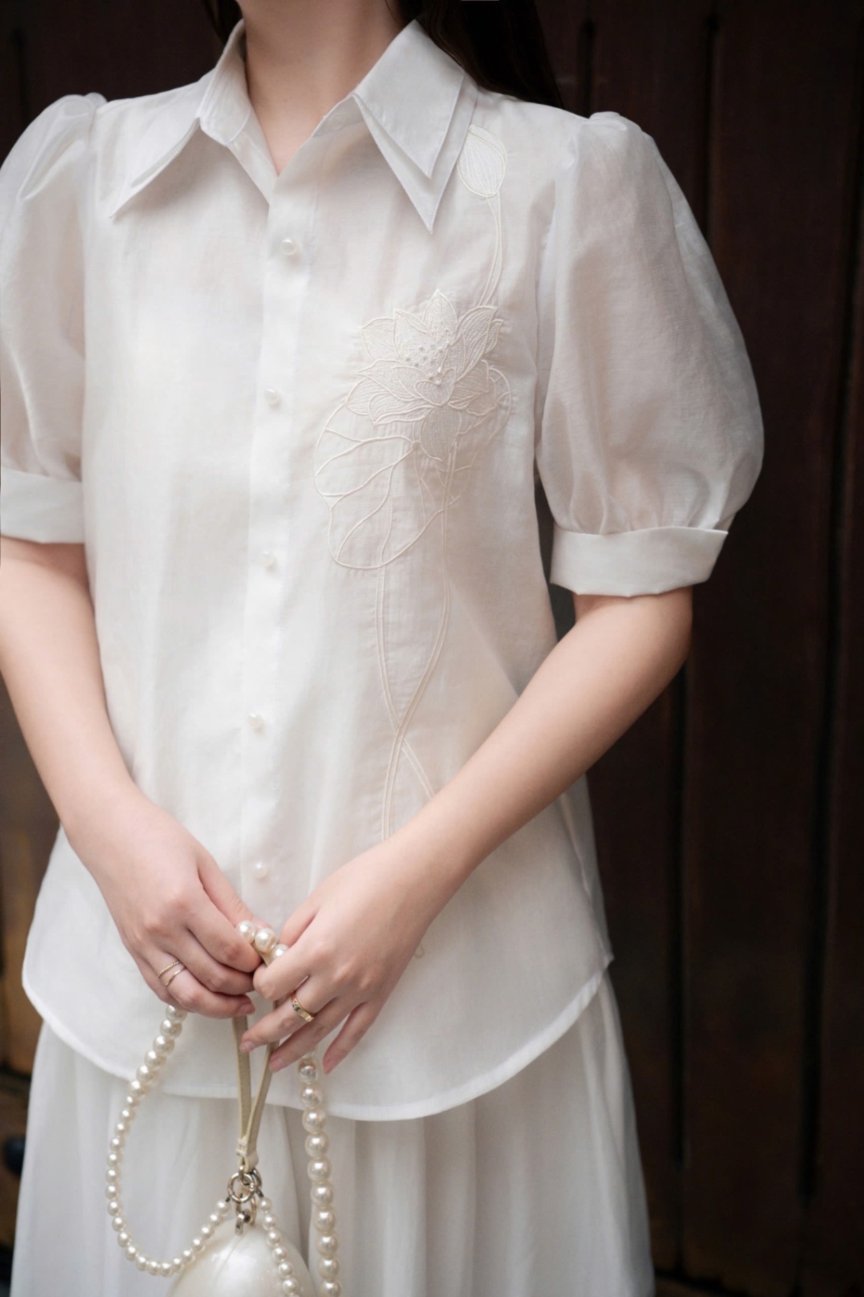 A584 - MusebyBOHEE - Áo Bạch Liên