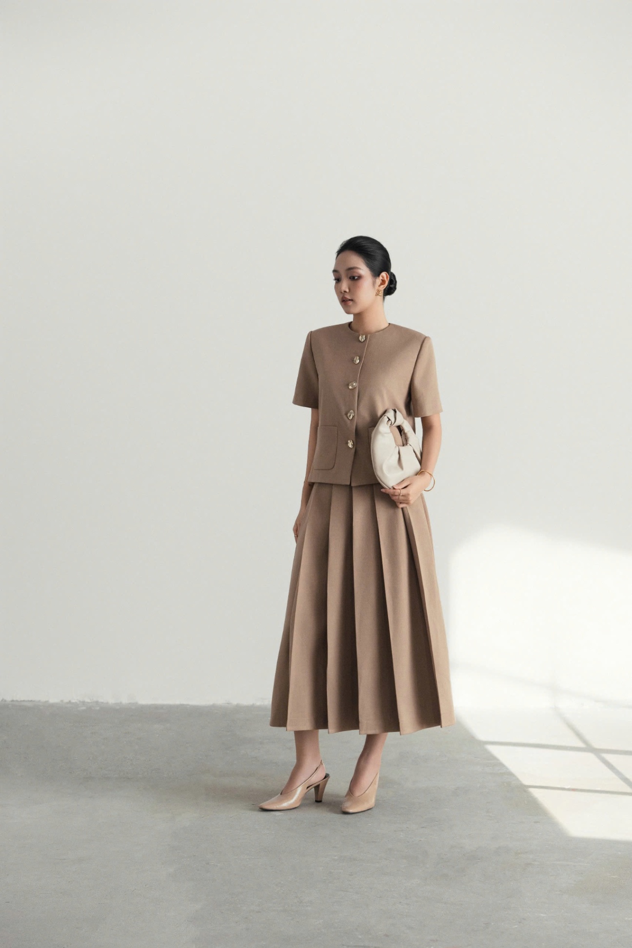 CV138 - Chân váy xếp li dài