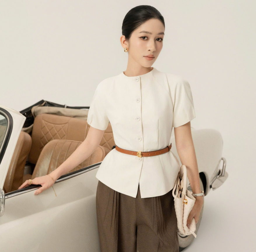 A703 - Áo cộc cổ tròn khuy dọc