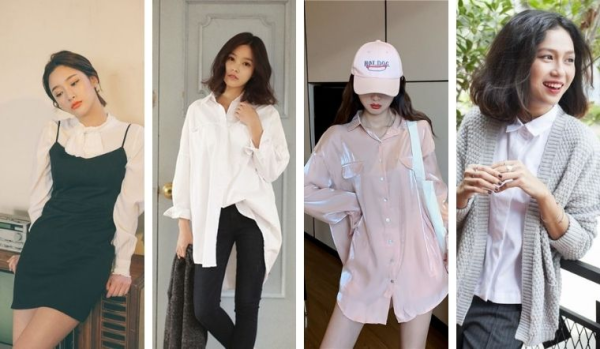 Cách phối áo sơ mi trắng nữ dáng oversize