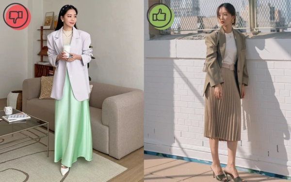 mix áo blazer cho người thấp