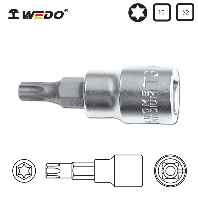 Đầu Khẩu Vặn Vít Sao 3/8”- Thép CR-V