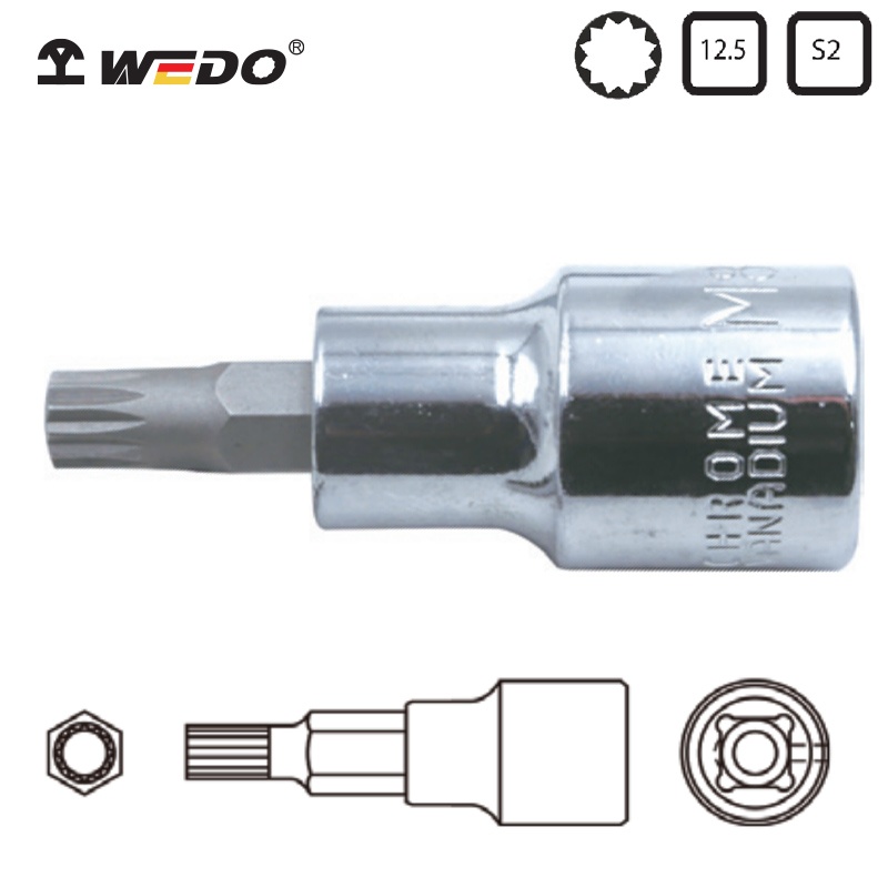 Đầu Khẩu Vặn Vít 12 Cạnh 1/2”-Thép CR-V