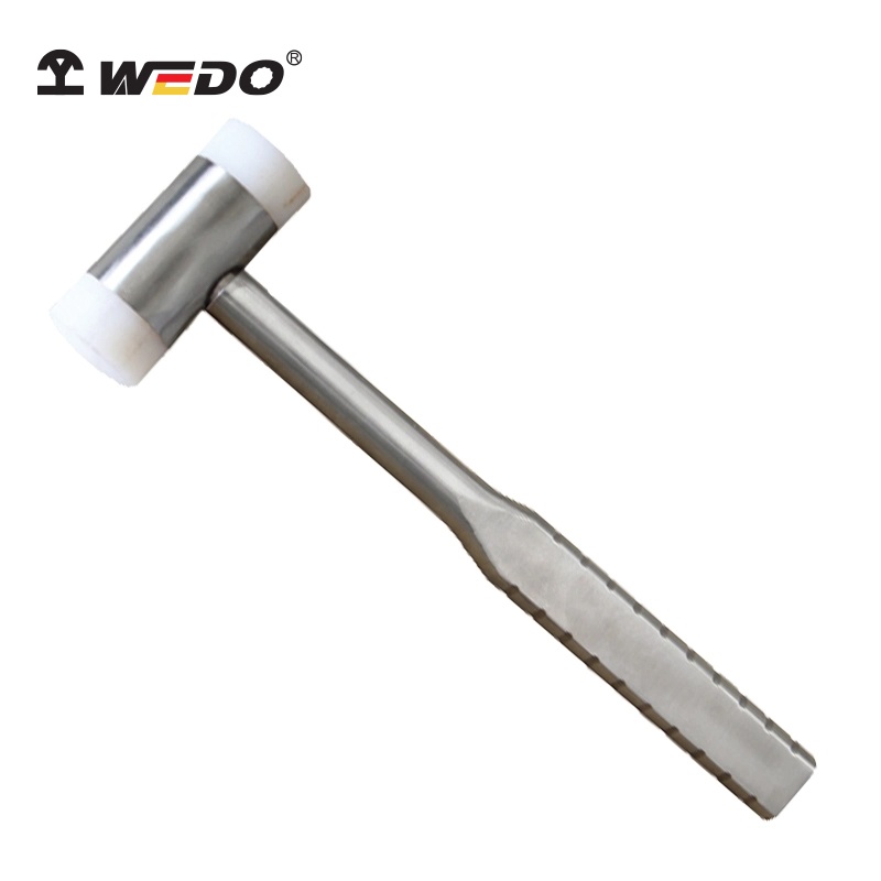 Búa Đầu Tròn Nylon Inox Cán Inox Có Rãnh