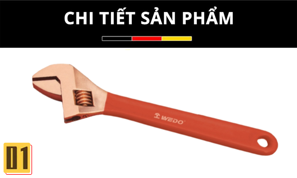 Mỏ lết bọc nhựa chống cháy nổ WEDO