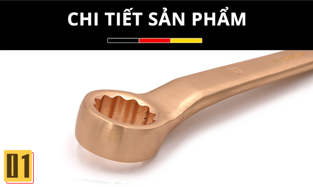 Cờ lê vòng miệng cổ nghiêng chống cháy nổ WEDO Be-Cu