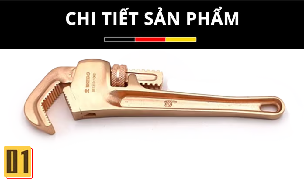 Kìm nước (mỏ lết răng) chống tia lửa WEDO Be-Cu lục giác