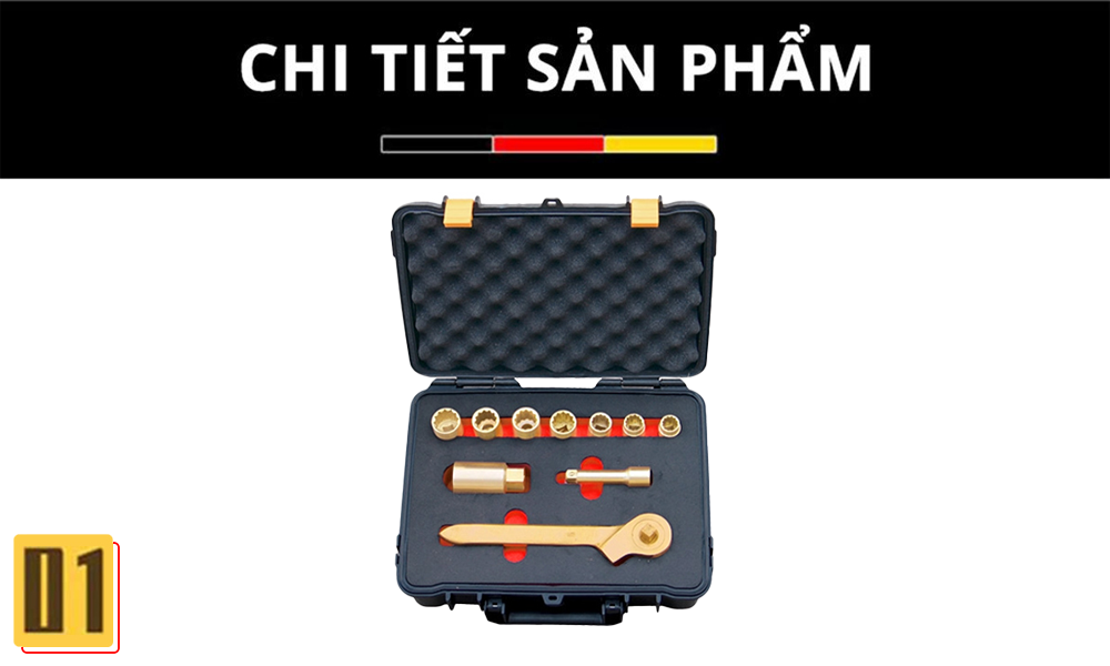 Bộ đầu khẩu - tuýp chống cháy nổ Al-Br 3/8''