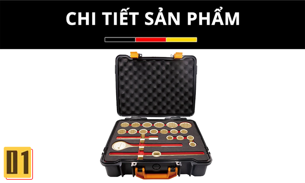 Bộ Đầu Khẩu Tuýp Chống Cháy Nổ Al-Br 3/4''-21 món WEDO