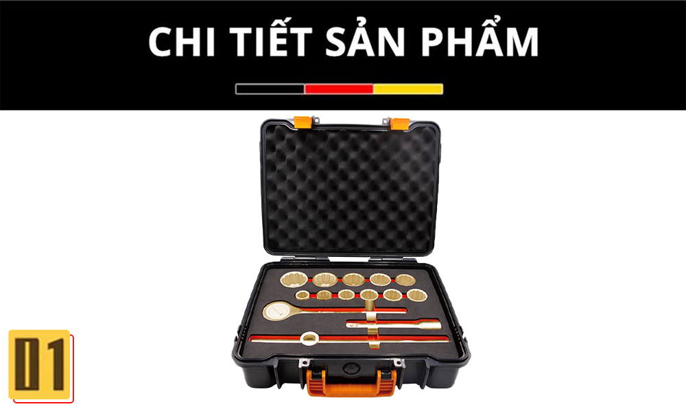 Bộ Đầu Khẩu Tuýp Chống Cháy Nổ Al-Br 3/4''-14 món WEDO