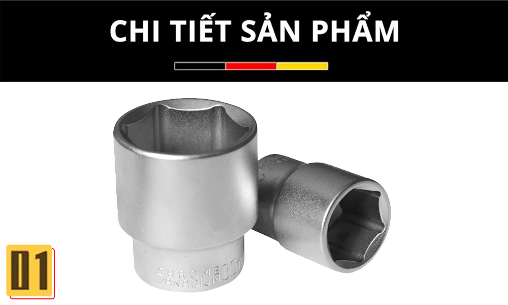 Đầu Khẩu Lục Giác 1/4''- Thép CR-V