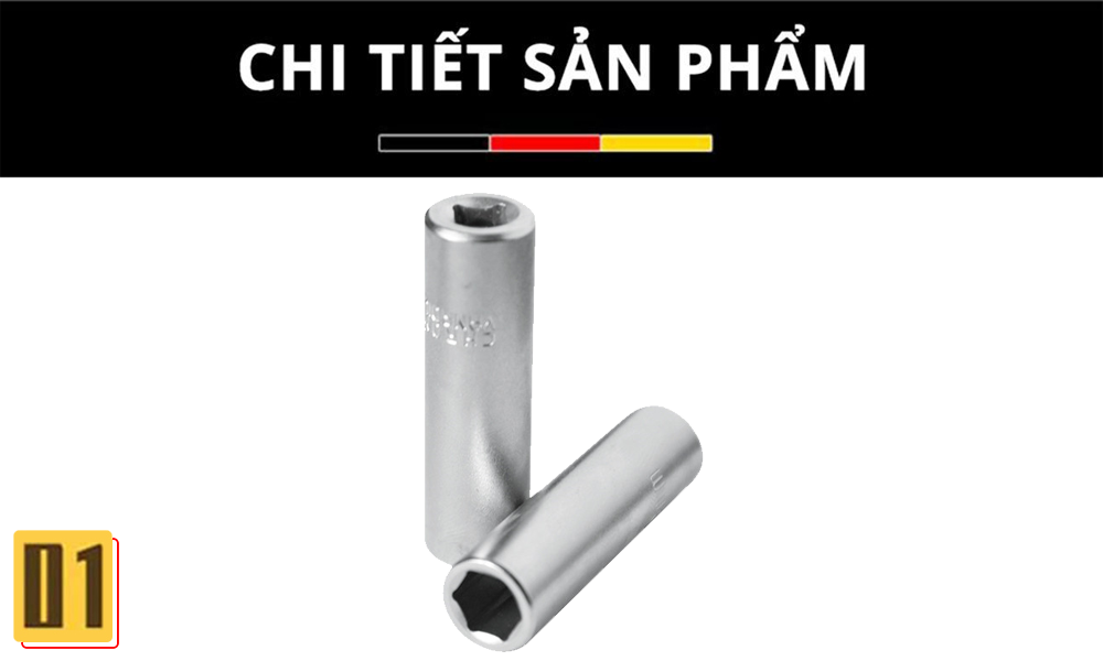 Đầu khẩu lục giác dài 1/4"- Thép CR-V