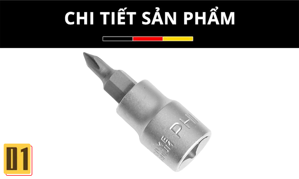 Đầu Khẩu Vặn Vít Bake 1/4”- Thép CR-V