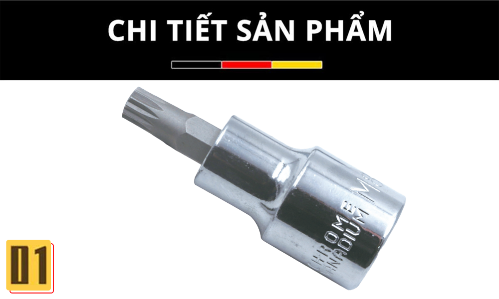 Đầu Khẩu Vặn Vít 12 Cạnh 1/2”- Thép CR-V