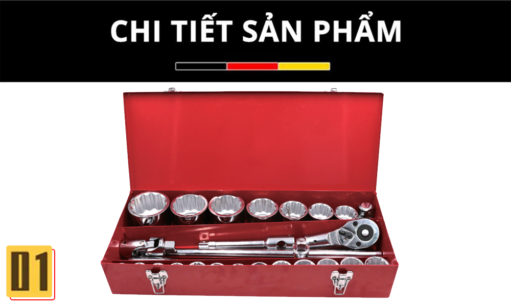 Bộ cờ lê đầu khẩu 20mm 26 chi tiết