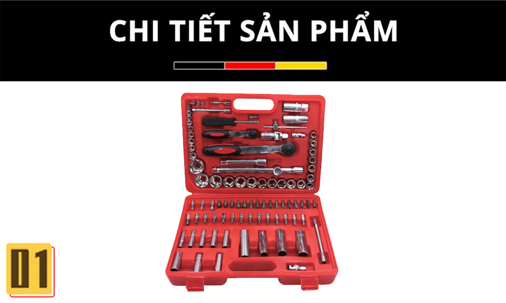 Bộ Cờ Lê Đầu Khẩu 1/4” & 1/2”- 94 Chi Tiết