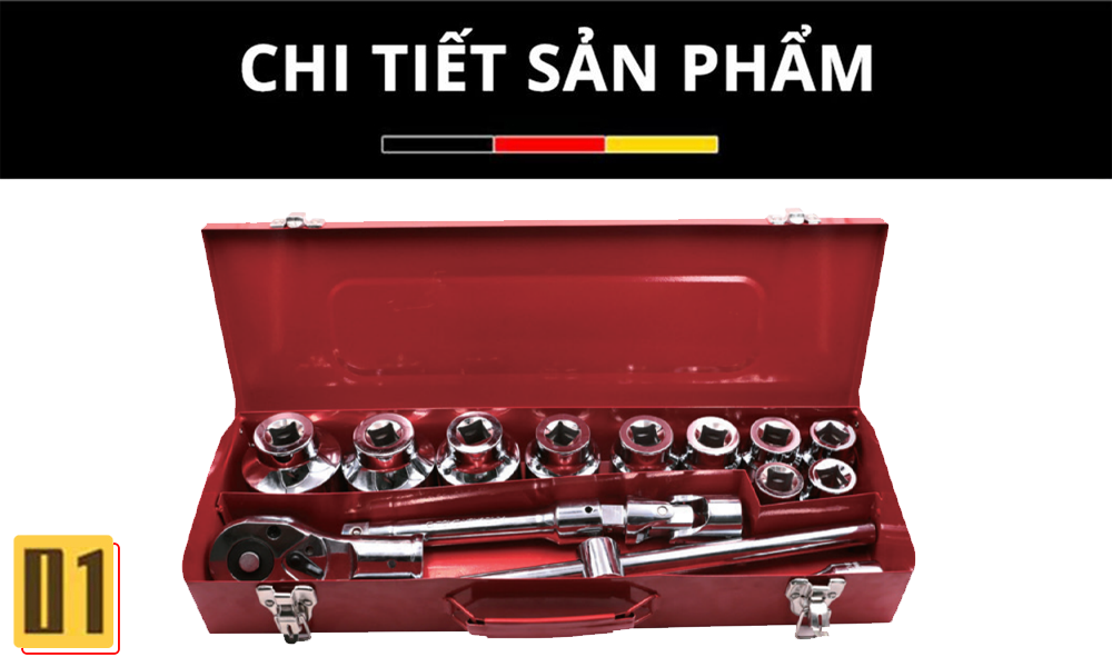 Bộ cờ lê đầu khẩu 20mm 15 chi tiết