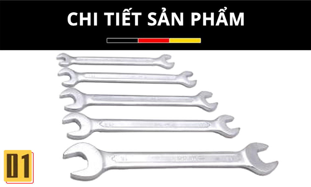 Cờ lê 2 đầu miệng thép Cr-V