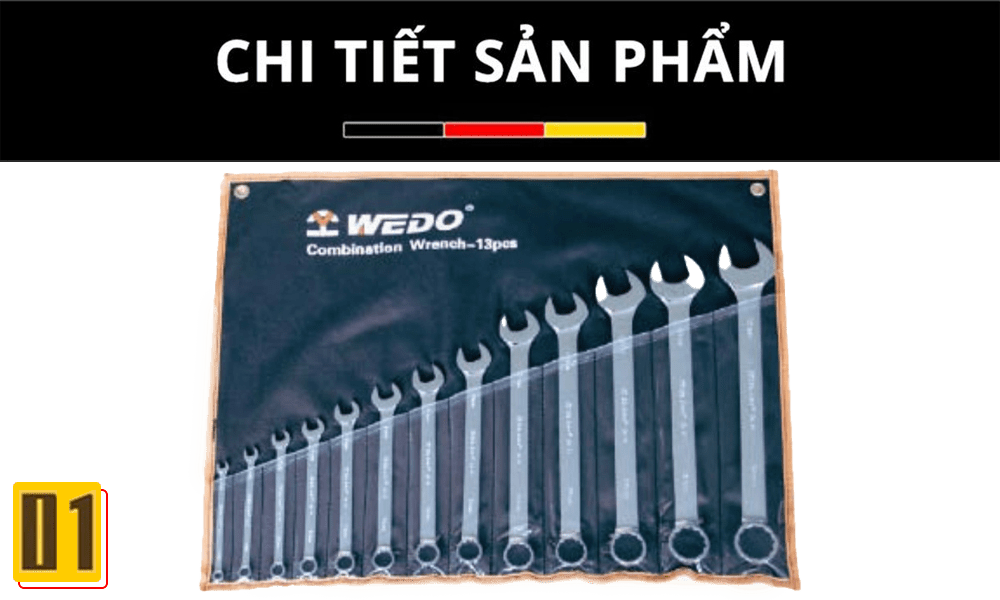 Bộ cờ lê vòng miệng 13 Chi Tiết WD003B13- thép Cr-V