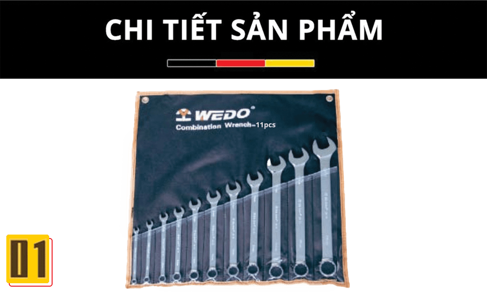 Bộ Cờ Lê Vòng Miệng 11 Món WD003B11- Thép CR-V