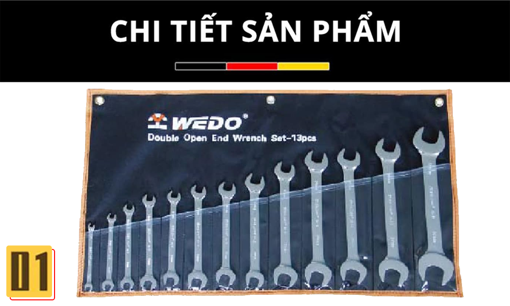 Bộ Cờ Lê Hai Đầu Miệng 9 Món Bằng Thép CR-V