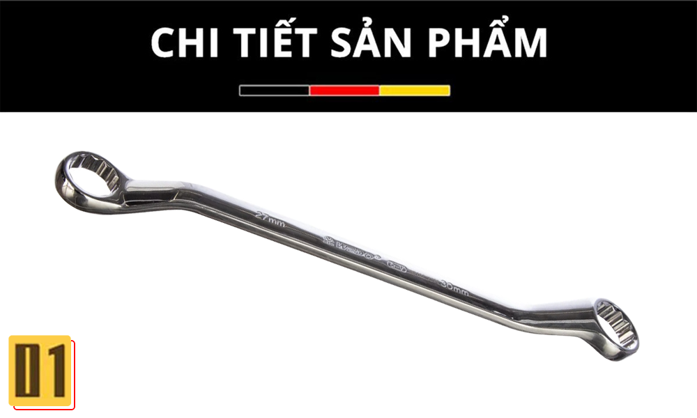 Cờ lê thép hai đầu vòng lệch