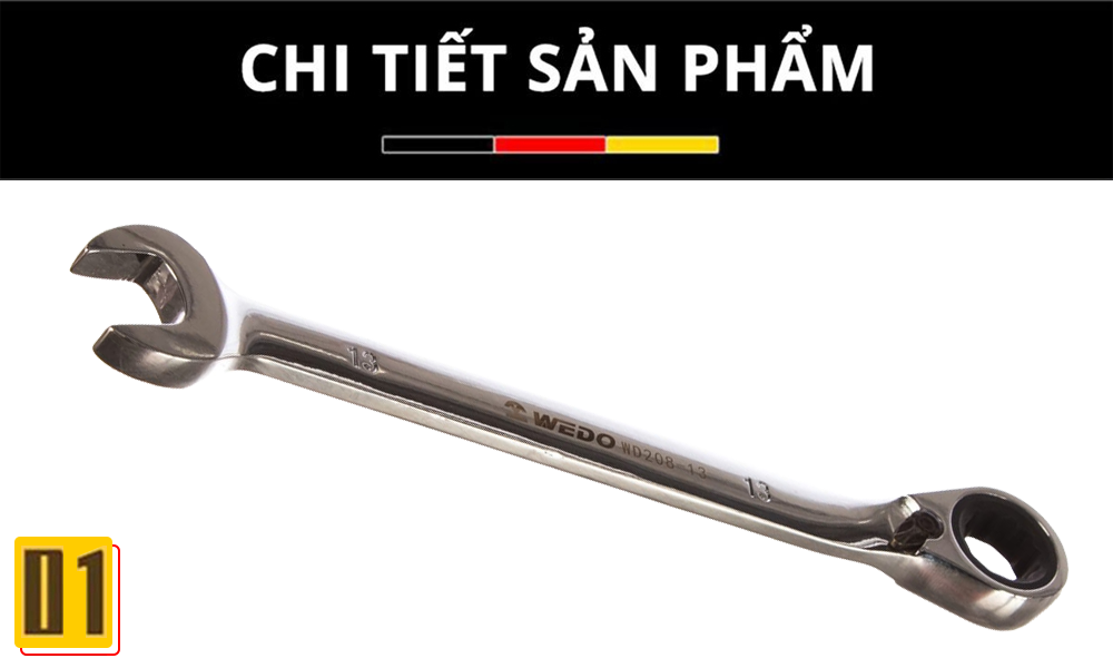 Cờ lê vòng miệng tự động- đảo chiều- thép Cr-V