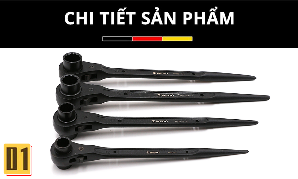 Cờ lê đuôi chuột tuýp đôi thép Cr-V