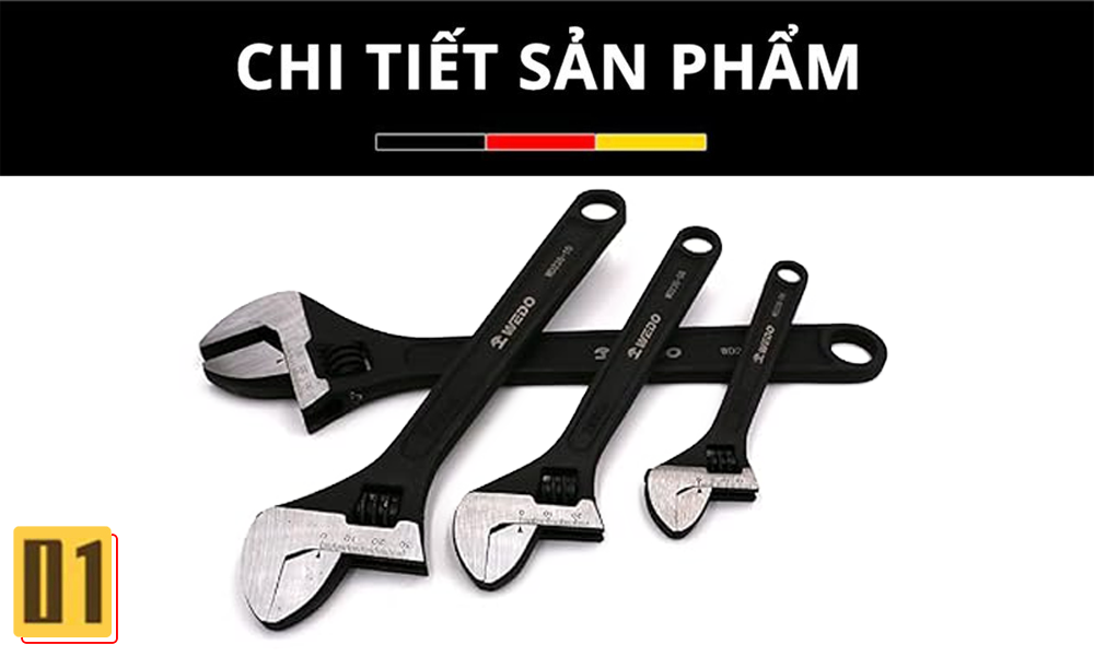 Mỏ lết thép sơn tĩnh điện