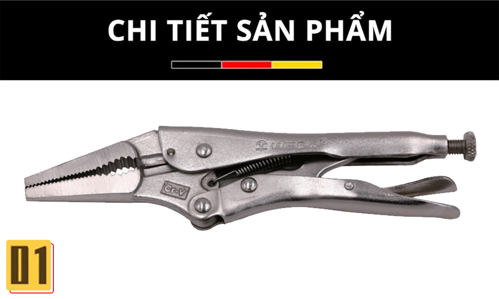 Kìm bấm chết mũi dài cấp công nghiệp - thép Cr-V