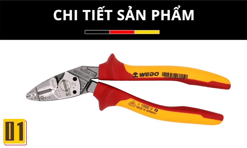 Kìm Cắt Đầu Cong Cách Điện Kiểu Đức