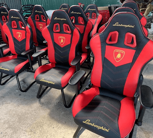 Ghế chơi game chân quỳ Lamborghini da PU dày dặn